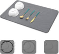 Large Stone Drying Mat for Kitchen Counter - Fast Drying Diatomite Pad
