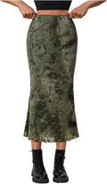 Women's High Waisted Mesh Fishtail Bodycon Skirt - Y2k Goth Style