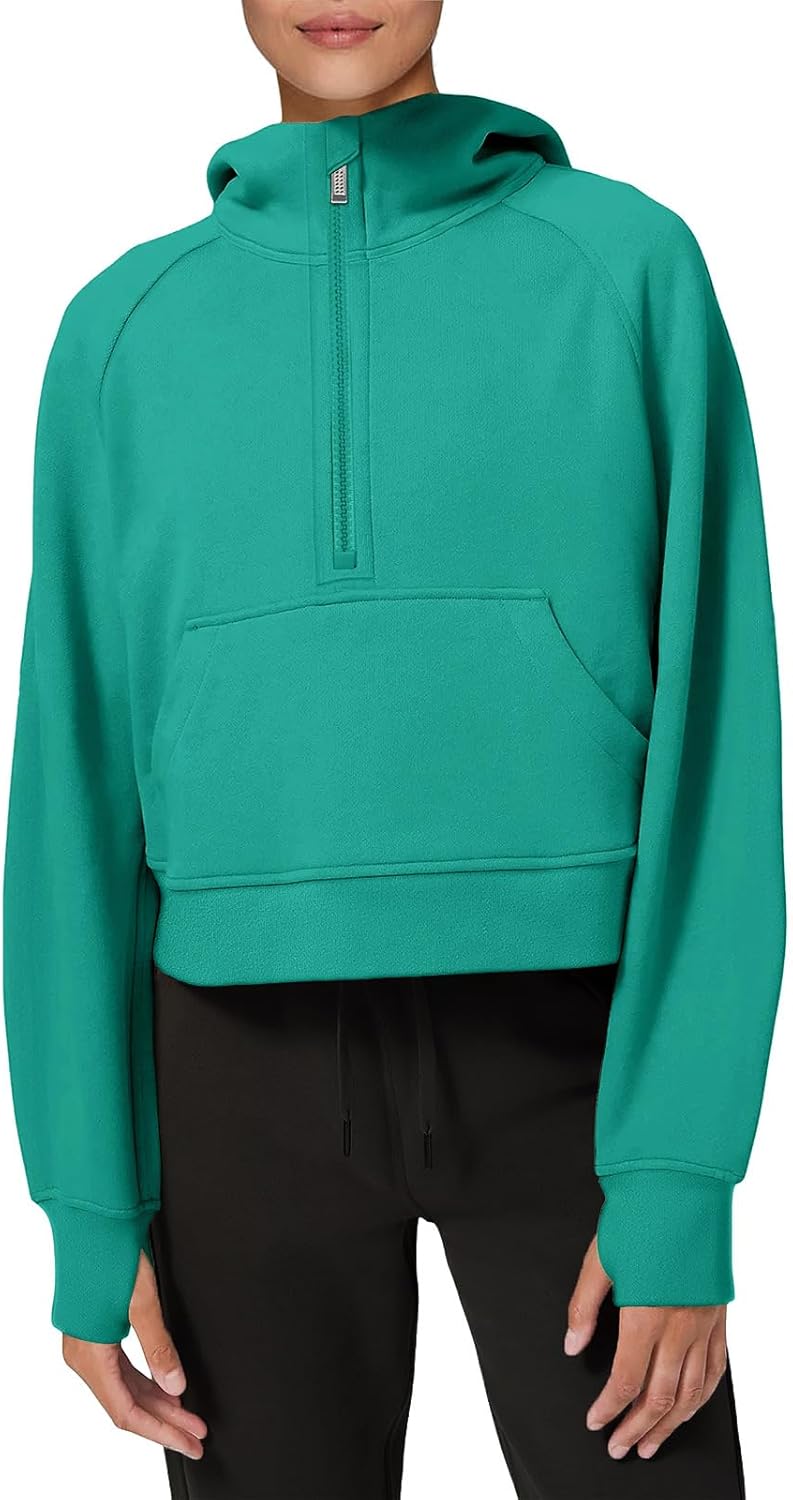 LASLULU Womens Hoodies Fleece Lined Pullover with Thumb Hole