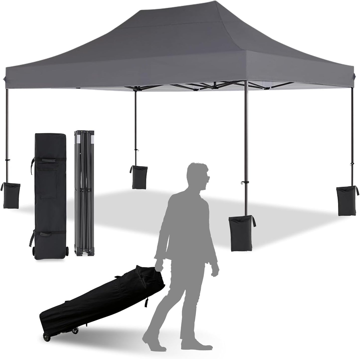 10x15 Canopy Tent with Roller Bag for Outdoor Events and More