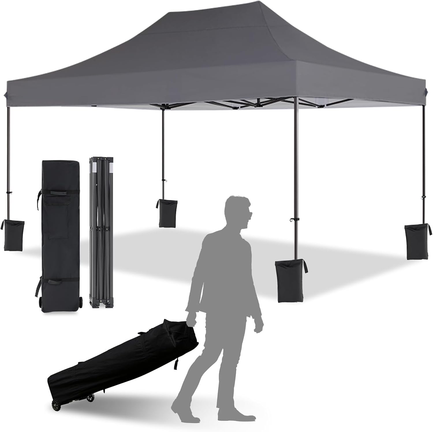 10x15 Canopy Tent with Roller Bag for Outdoor Events and More