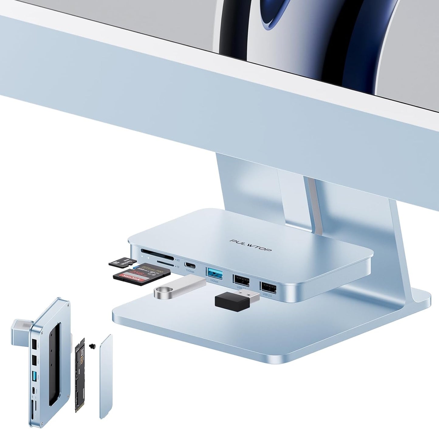 iMac Hub with M.2 NVMe SSD Enclosure for iMac 24 inch 2021/2024