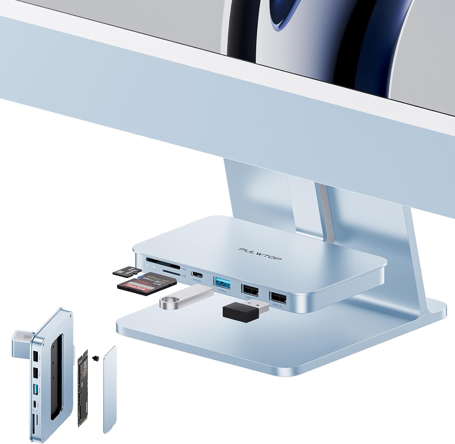 iMac Hub with M.2 NVMe SSD Enclosure for iMac 24 inch 2021/2024
