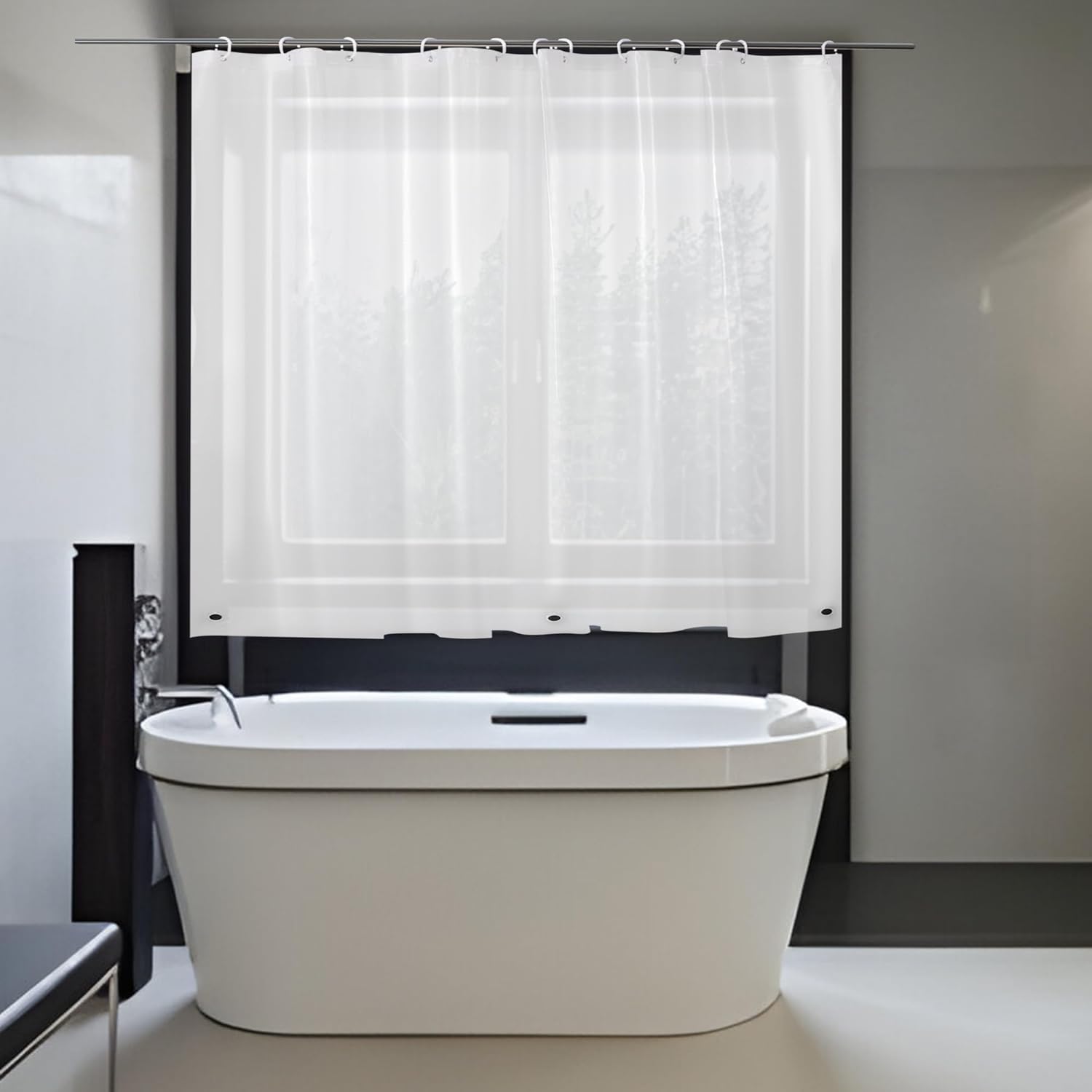 ABSENK 48x48 Heavy Duty Waterproof Bathroom Window Curtain