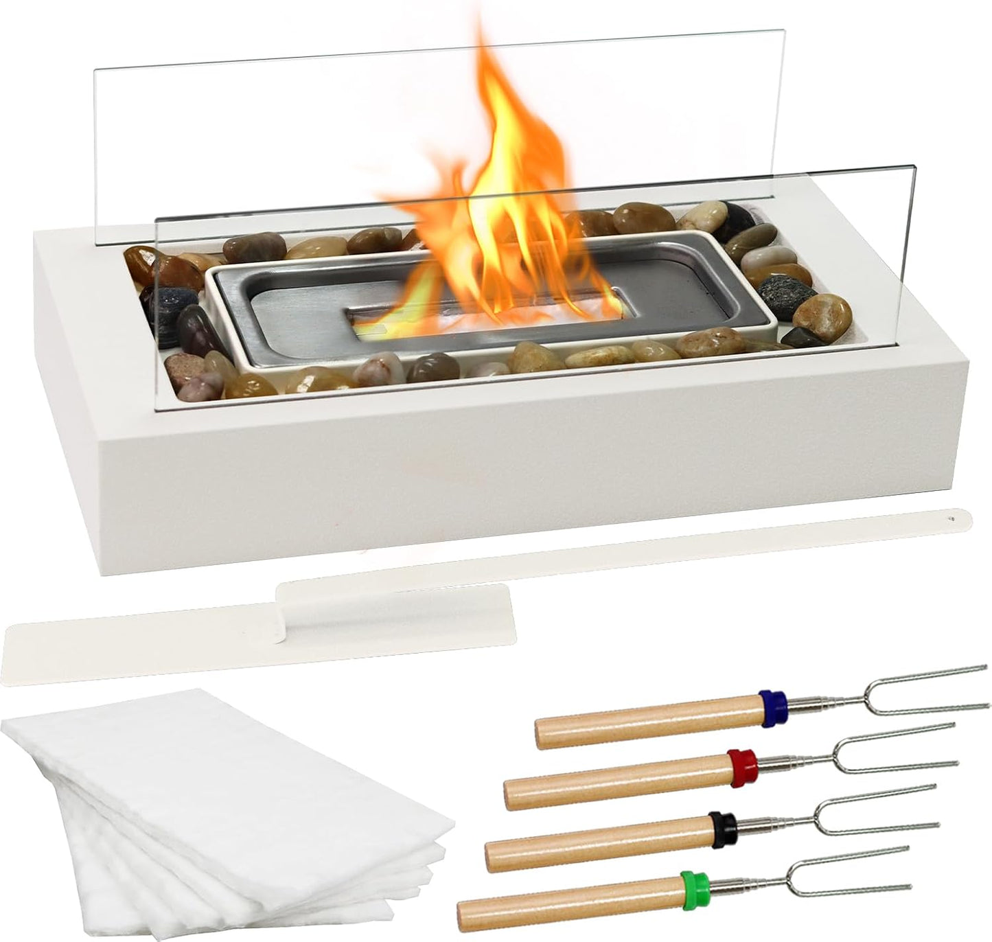 Table Top Firepit for Indoor & Outdoor Fun with S'mores Kit