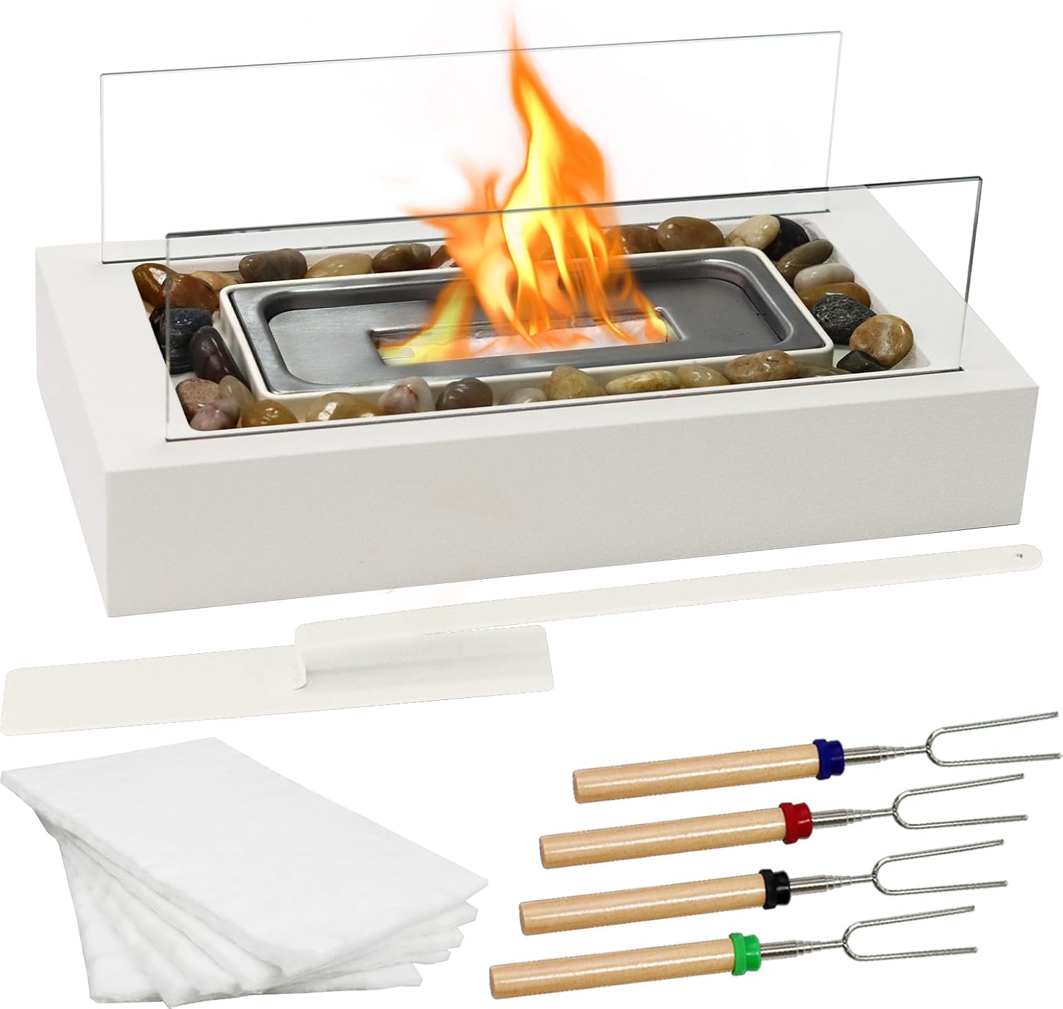 Table Top Firepit for Indoor & Outdoor Fun with S'mores Kit