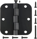 30 Pack Rounded Matte Black Door Hinges 3.5 in x 3.5 in - Heavy Duty