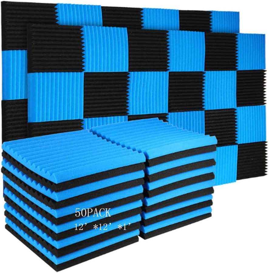 50 Pack Acoustic Panels for Soundproofing Home Studios Effectively