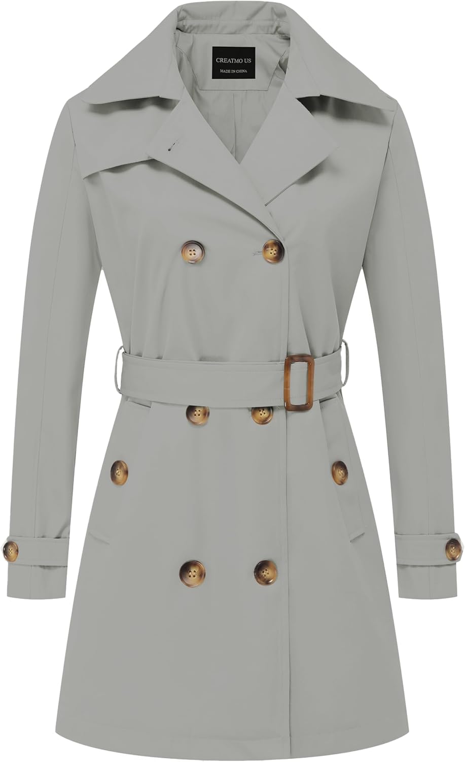 Chrisuno Women's Double Breasted Trench Coat with Hooded Design