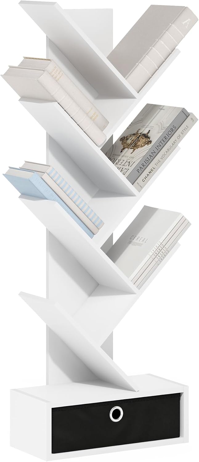 Furinno Tree Book Shelf - Modern 7-Tier Bookcase for Home