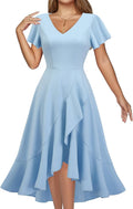 Women's Cocktail Dresses High Low Midi Dress - Elegant Vintage Fit
