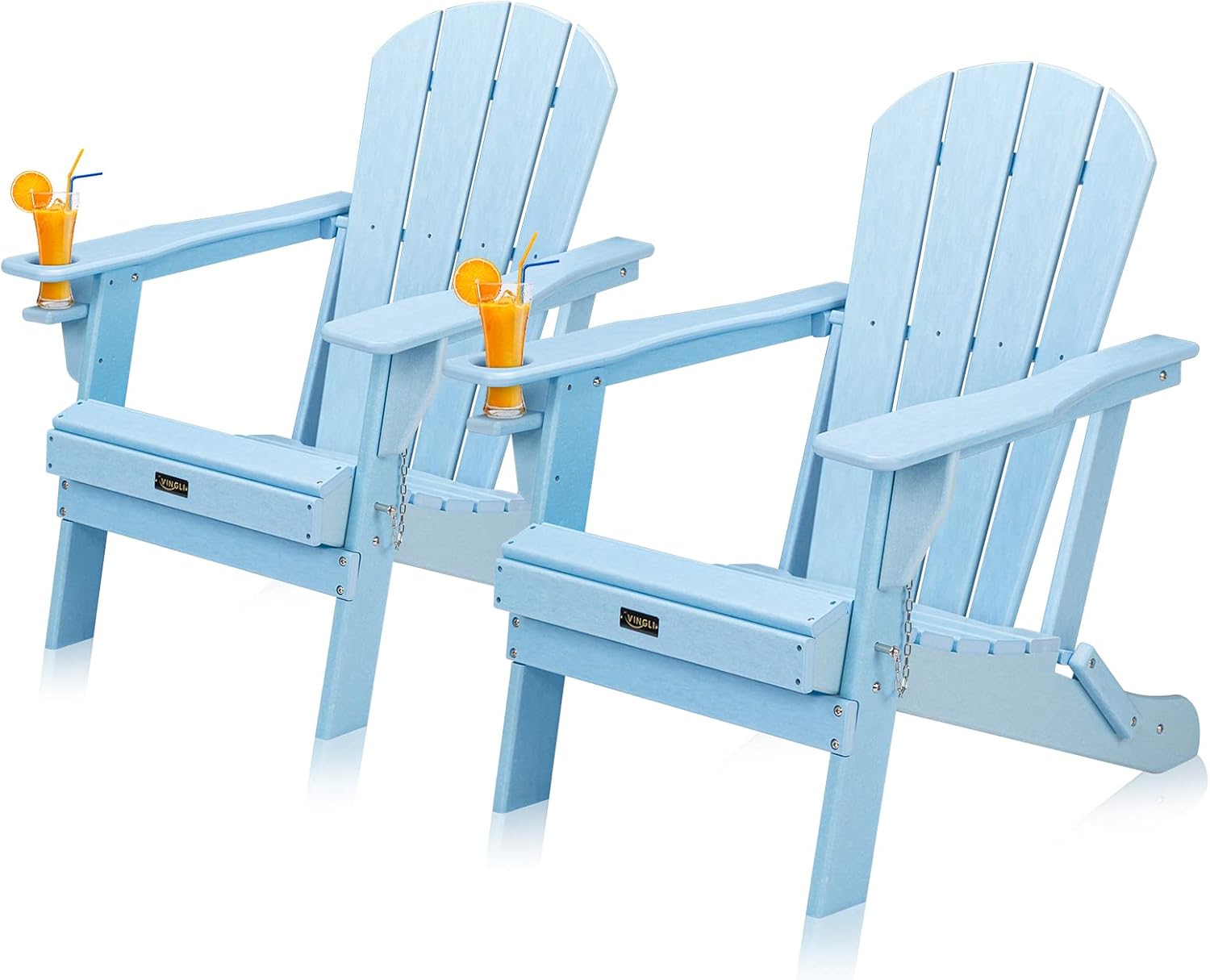 VINGLI Plastic Adirondack Chairs Set of 2 for Outdoor Comfort