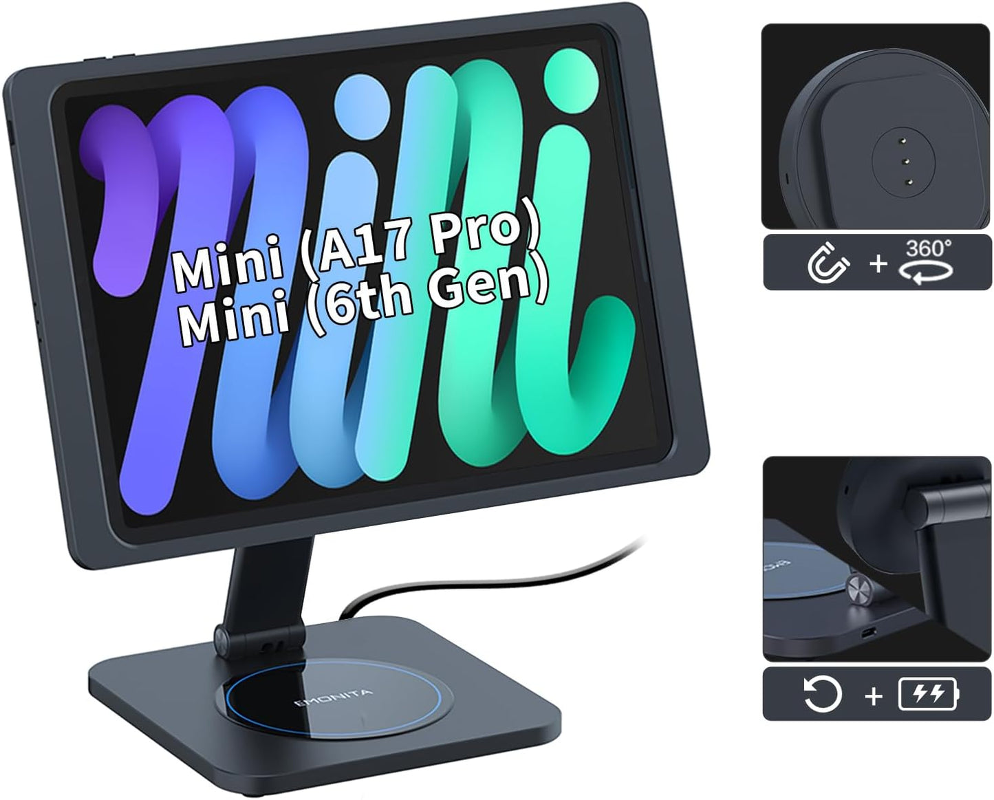 Foldable Magnetic Stand for iPad Mini with Charging Case A6