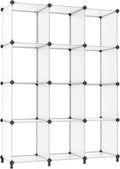 Cube Storage Organizer 12-Cube Bookshelf - DIY Translucent White