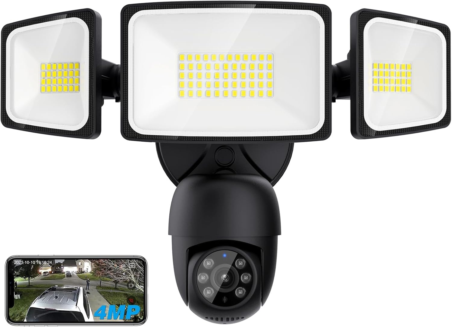 2K Smart Floodlight Camera with 360 Surveillance and AI Tracking