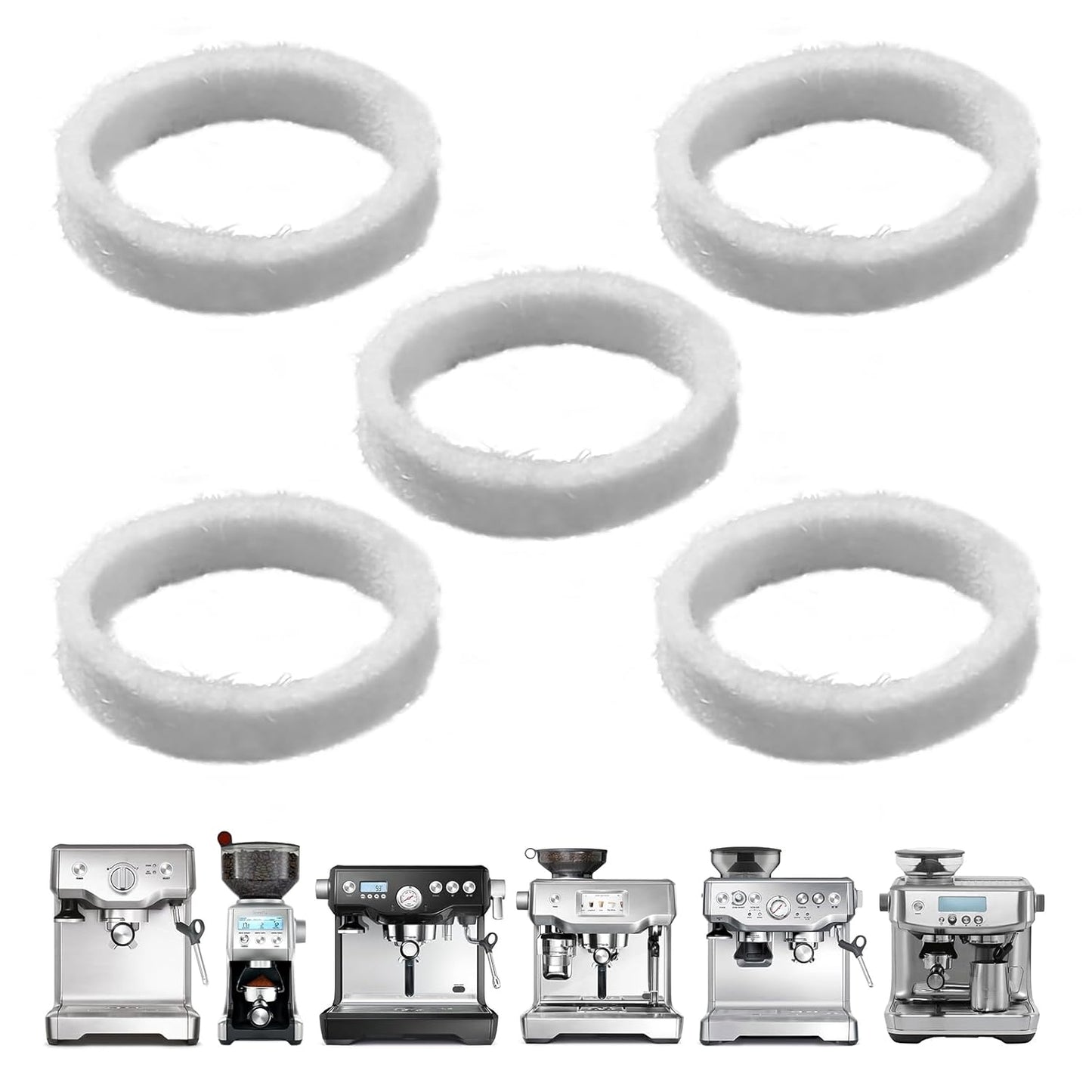 Breville Espresso Grinder Wool Ring Set - Improved Performance! 