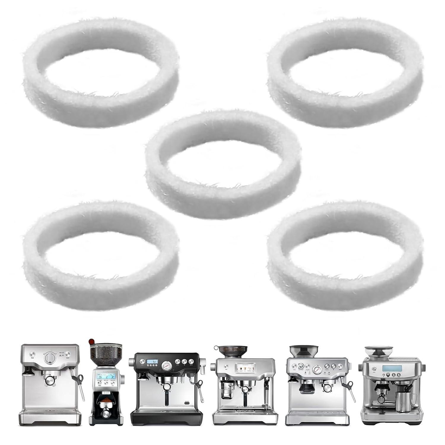 Breville Espresso Grinder Wool Ring Set - Improved Performance! 