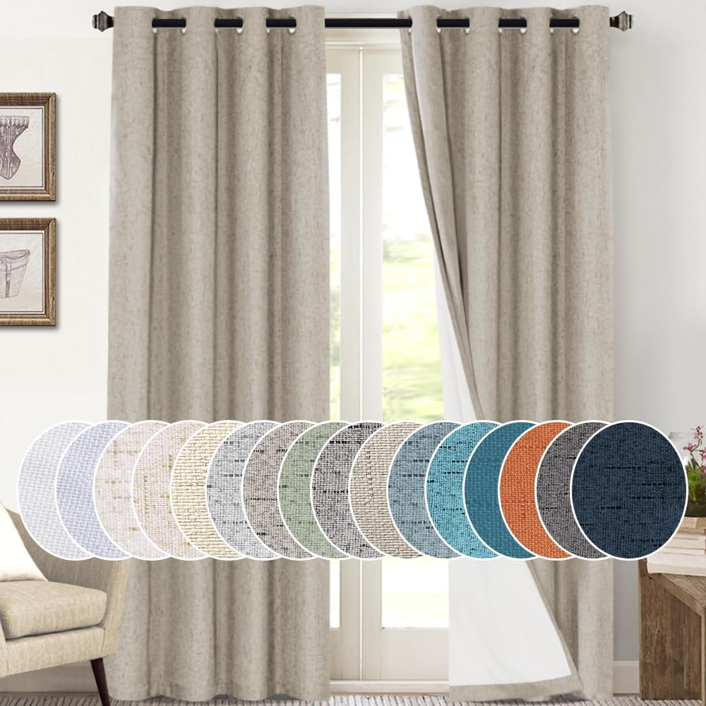 PrinceDeco 100% Blackout Curtains for Bedroom and Living Room