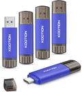 64GB USB C Flash Drive 5-Pack - Dual USB-A & USB-C OTG 3.0