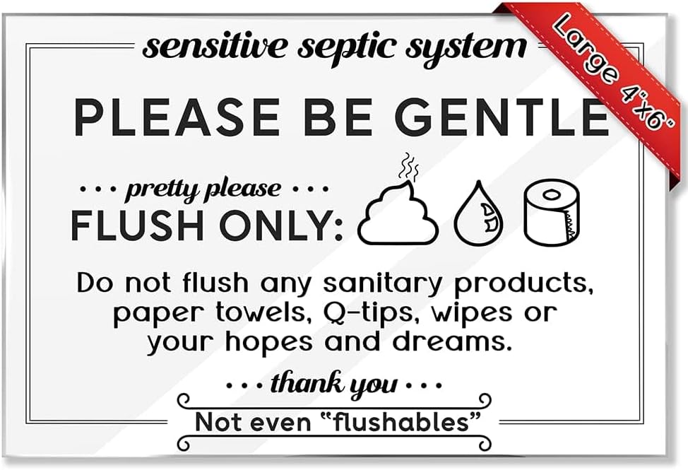 Do Not Flush Any Sanitary Products Sign for Bathroom Use