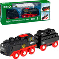 BRIO World Battery-Operated Steaming Train - Cool-to-Touch Steam