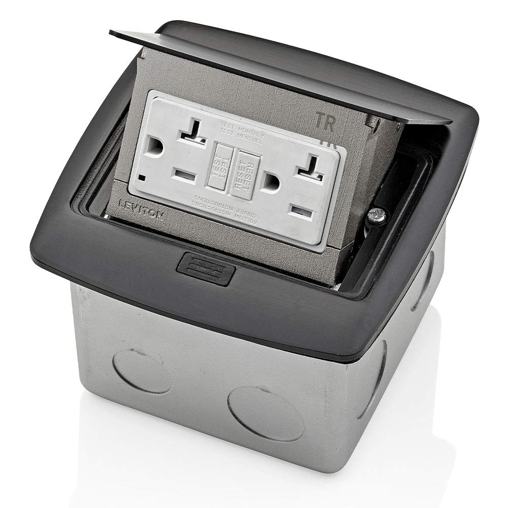 Leviton Pop-Up Floor Box with 20 Amp GFCI Outlet for Versatile Use