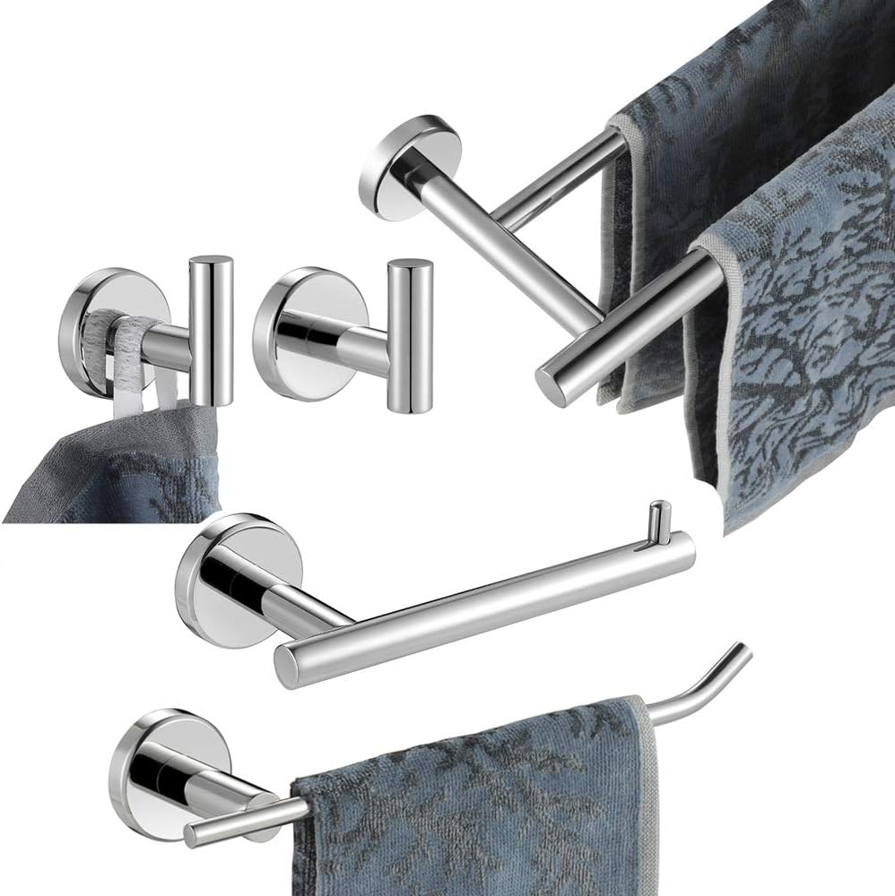 JQK Bathroom Hardware Towel Bar Set - 5-Piece Bath Accessories