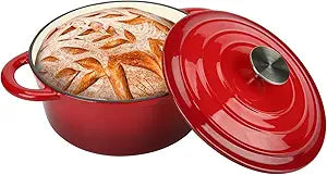 5 Quart Cast Iron Dutch Oven for Perfect Bread Baking and More