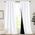 NICETOWN White 100% Truly Blackout Curtains - Total Darkness