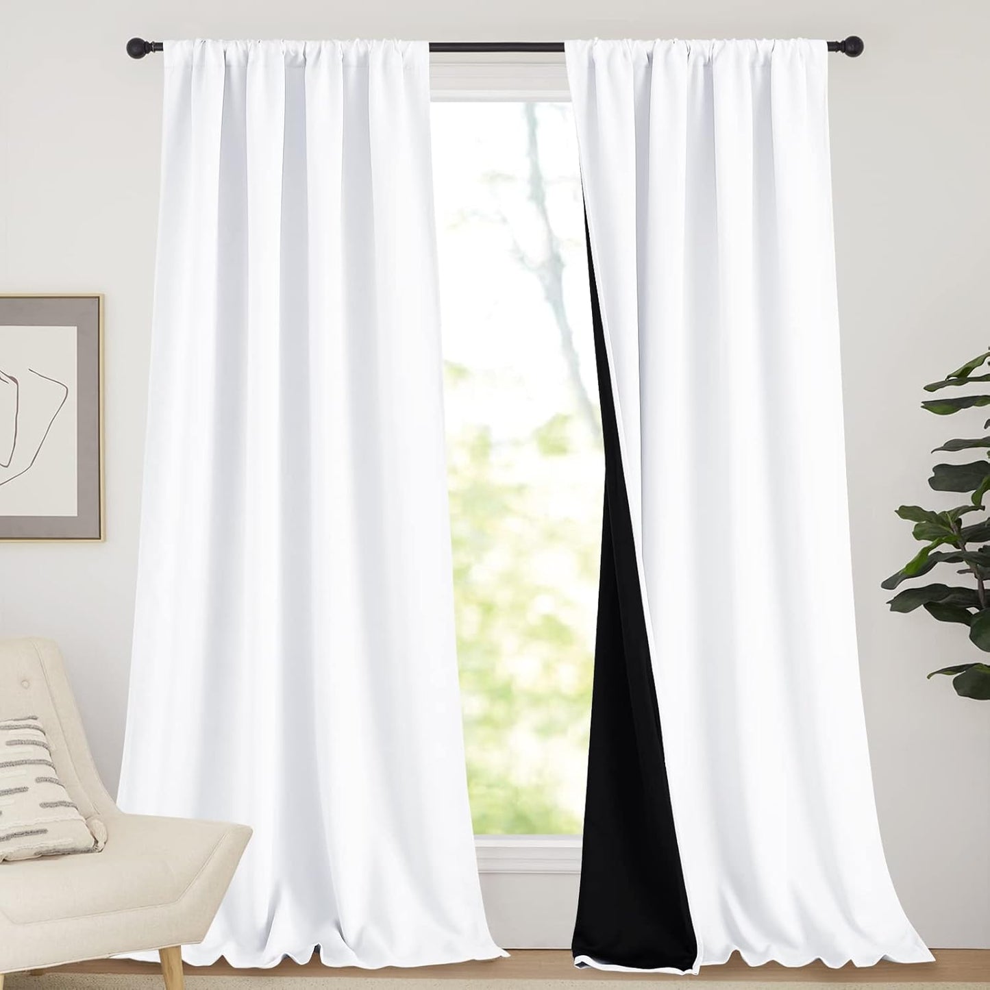 NICETOWN 100% Blackout Curtains for Total Darkness and Privacy