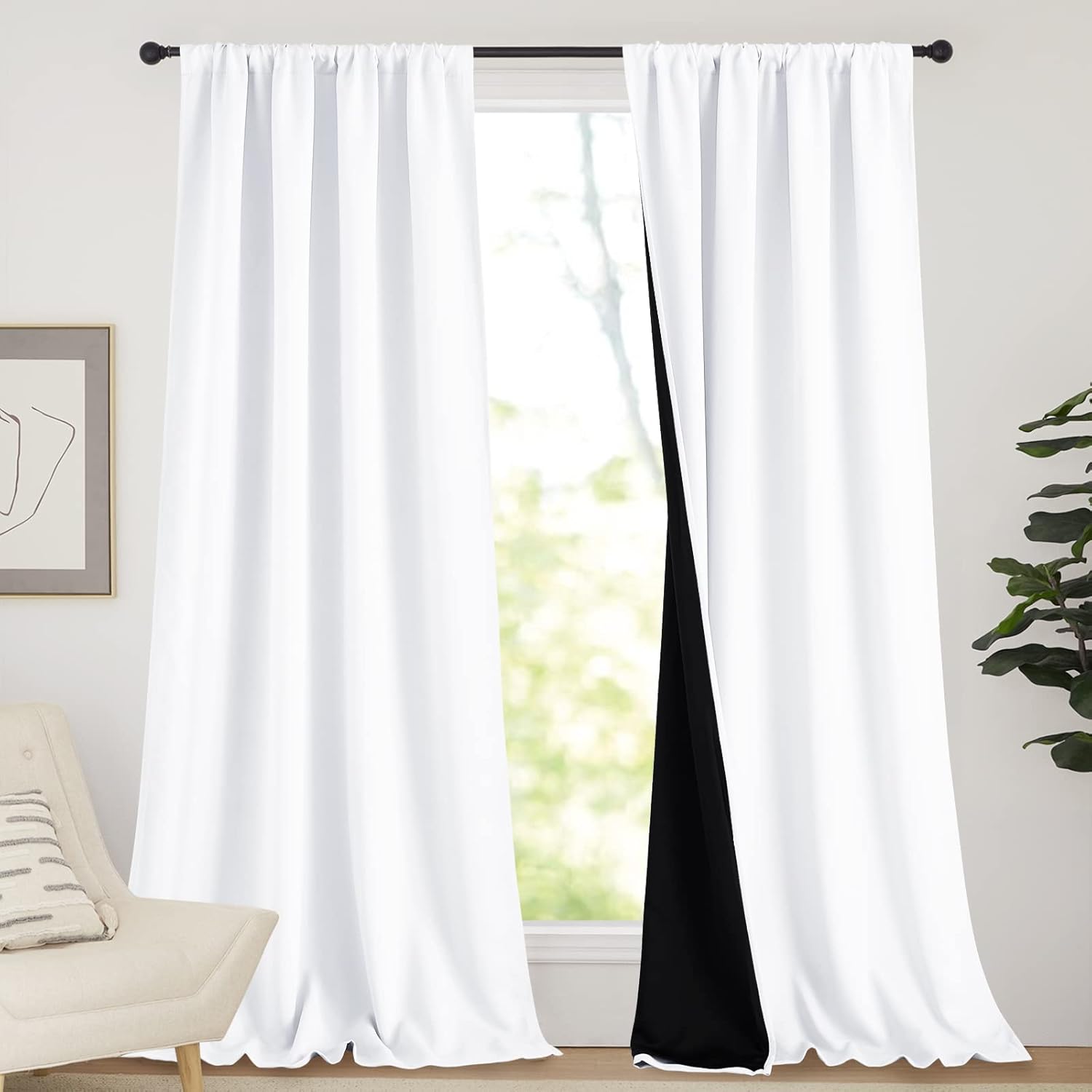 NICETOWN 100% Blackout Curtains for Total Darkness and Privacy