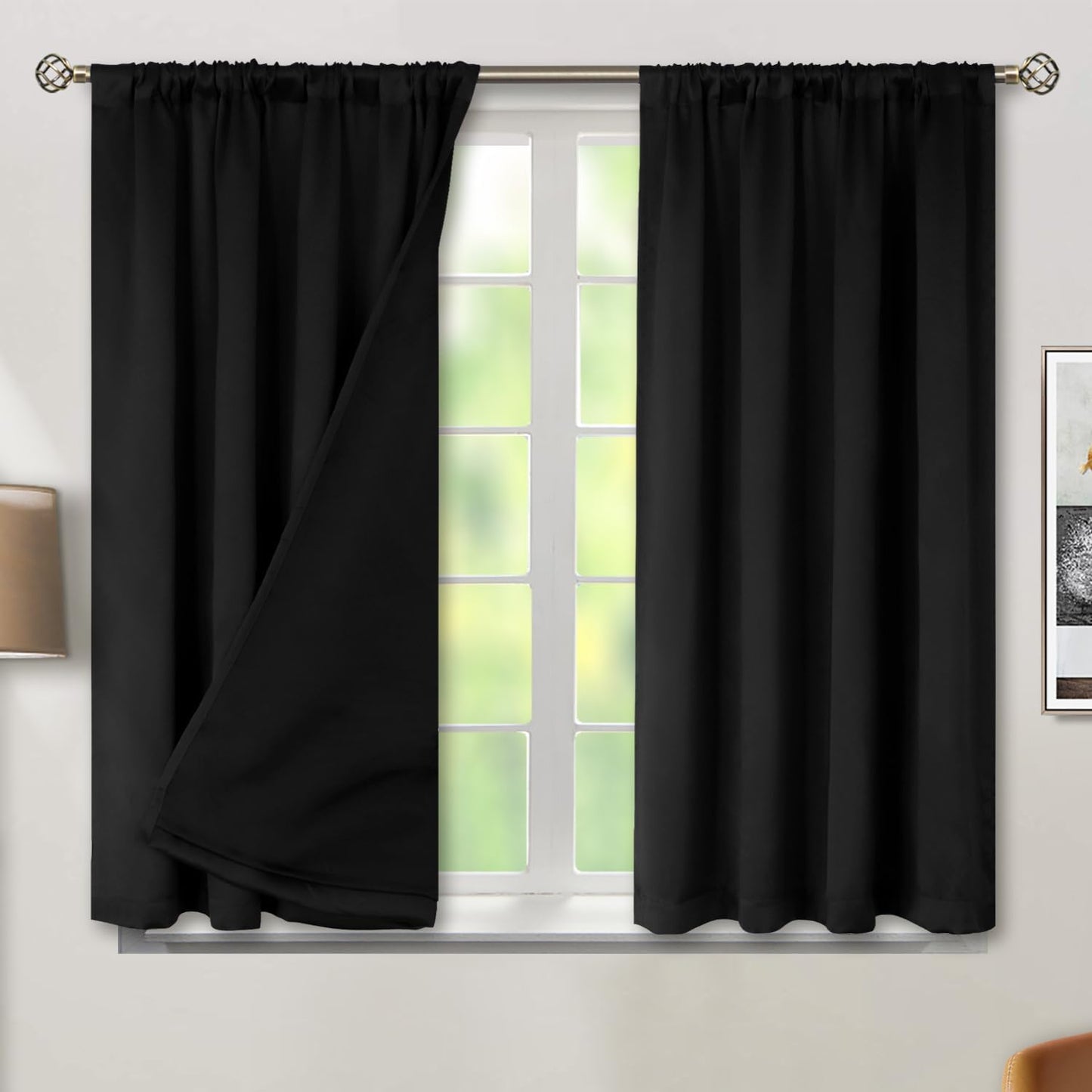 BGment Black Blackout Curtains for Bedroom and Living Room