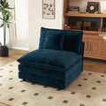 SoarFlash Chenille Sectional Middle Position Sofa, Deep Blue