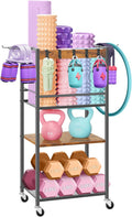 Home Gym Storage Rack - Heavy Duty Yoga Mat & Weight Organizer