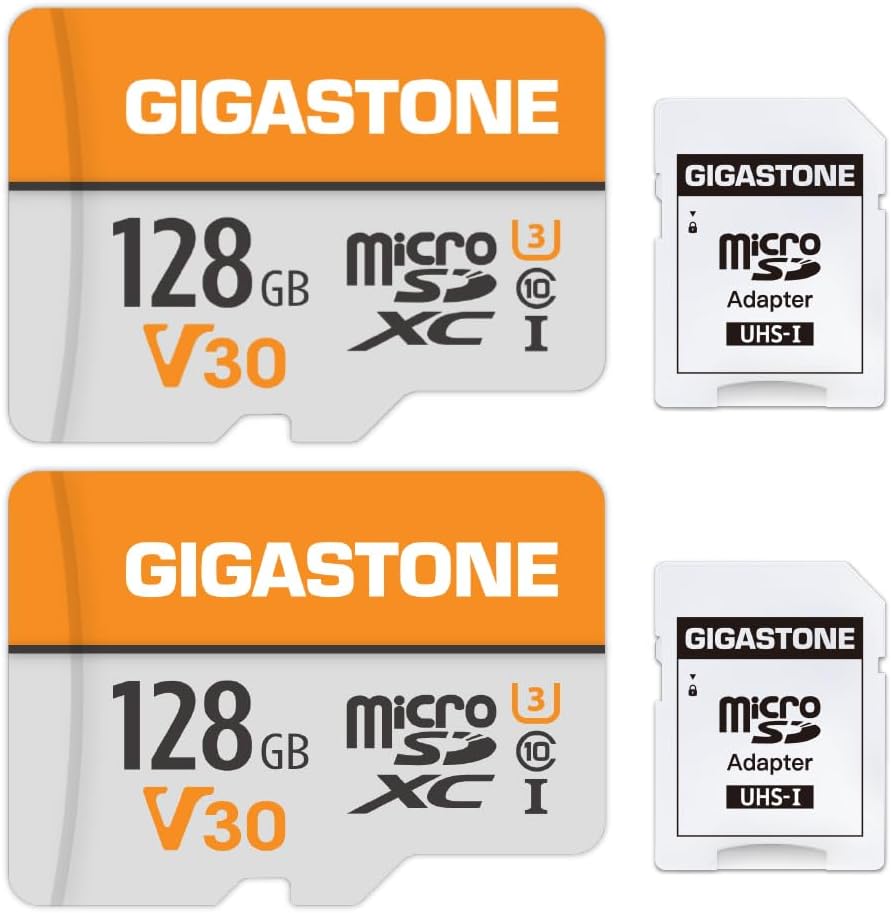 GIGASTONE 128GB MicroSD 2-Pack: 4K Video Pro Power!