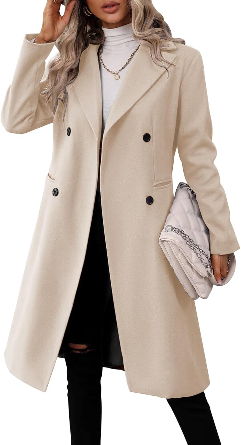 Danedvi Womens Long Double Breasted Coats for Chic Winter Style