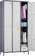 6 Doors Metal Locker for Employees with Hooks and Card Holder