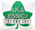 AKA Sorority Bracelets on Personalized 4in. sq Jewelry Pillow