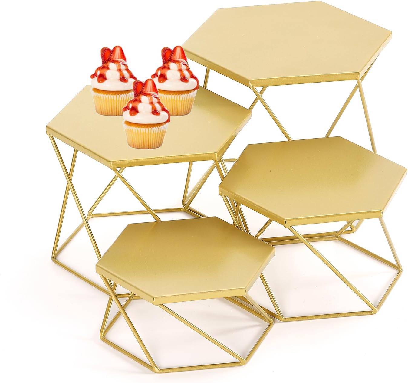 Metal Display Risers Set of 4 for Modern Buffet and Events