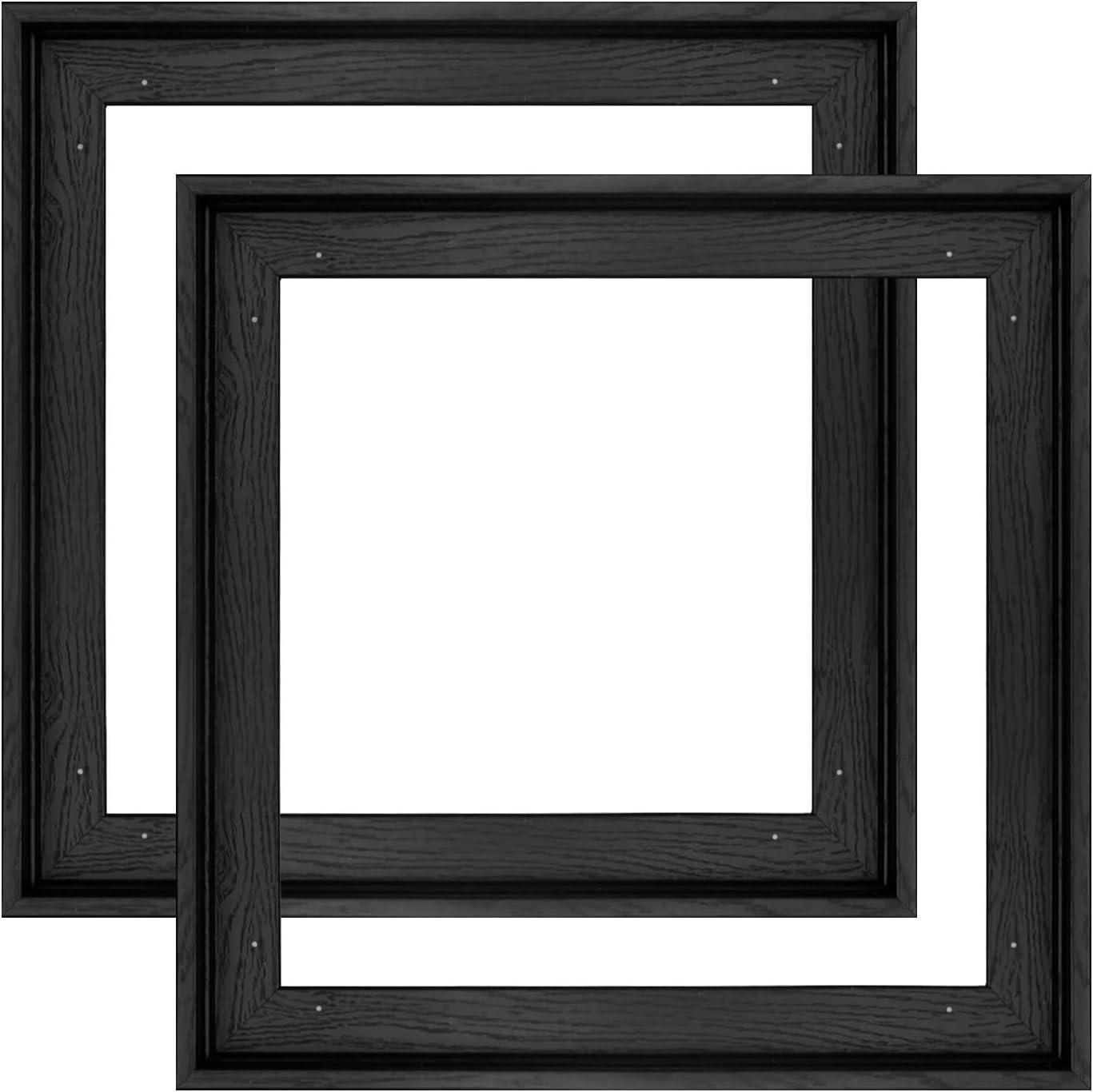 12x12 Floater Frame for Canvas Painting - 2 Pack Black