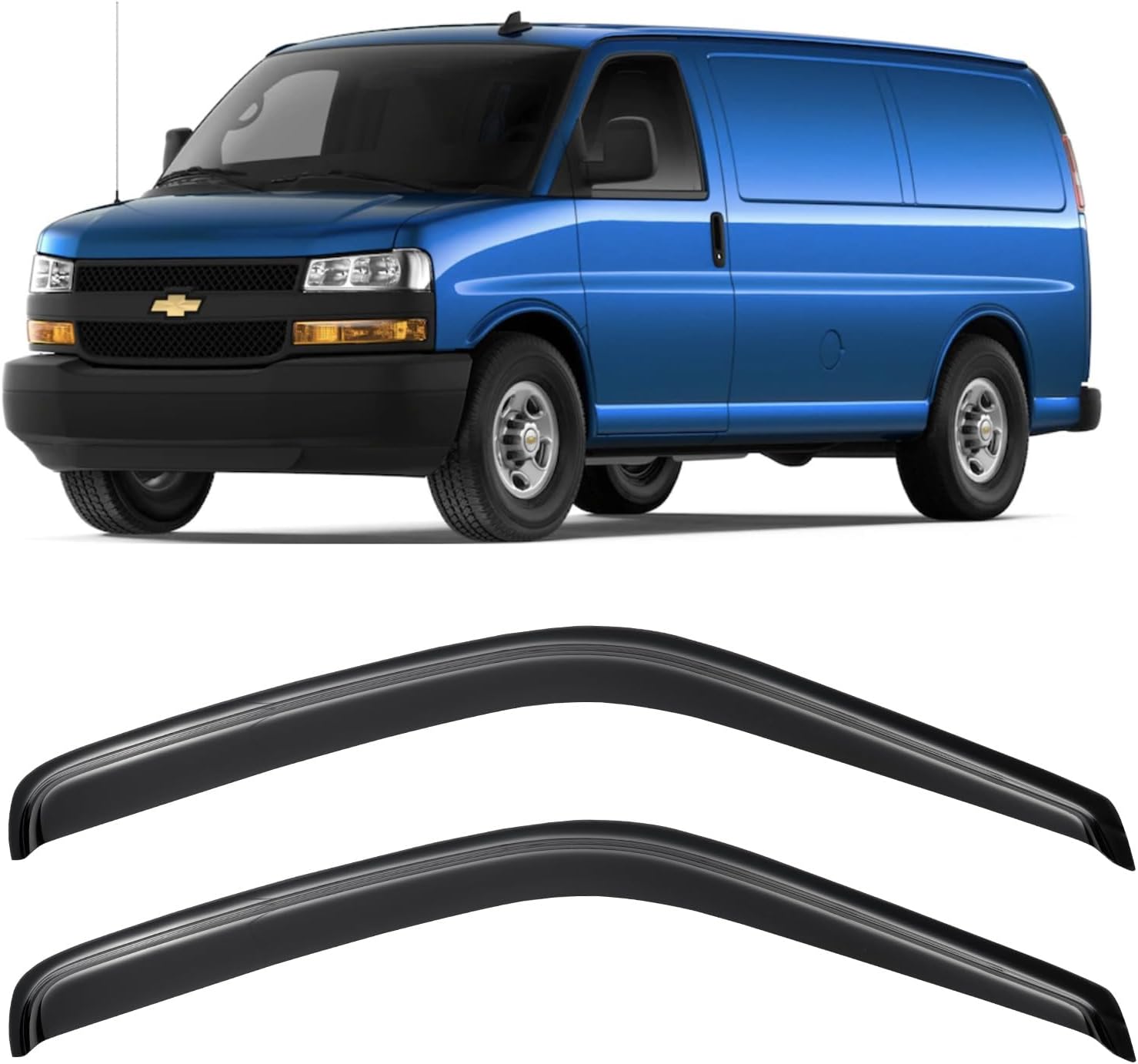 Window Visors Rain Guards for Chevy Express Van & GMC Savana