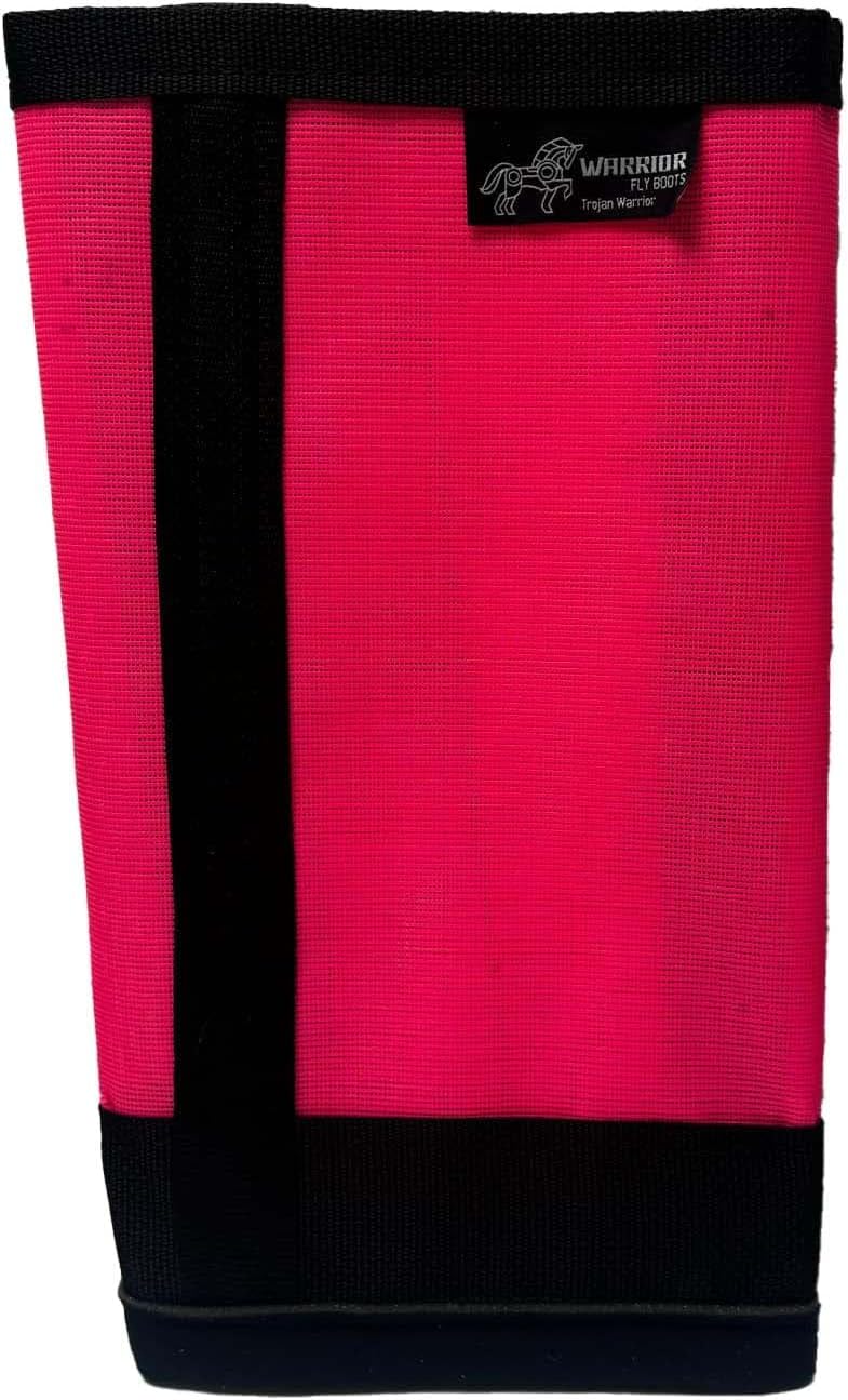 Warrior Fly Boots for Horses - Neon Pink, Adjustable Sizing