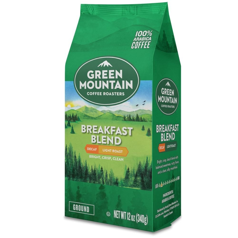 Light & Decaf Delight: Green Mtn Breakfast Blend Ground Coffee