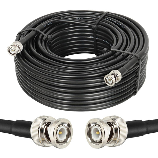 BNC Cable 100ft Low Loss KMR240 for Antennas and RF Radios