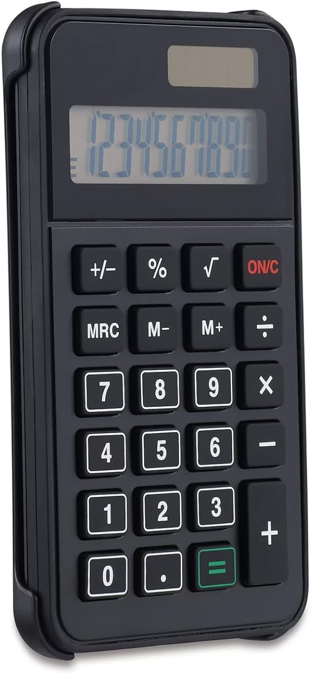 1InTheOffice Dual Power 10-Digit Pocket Calculator