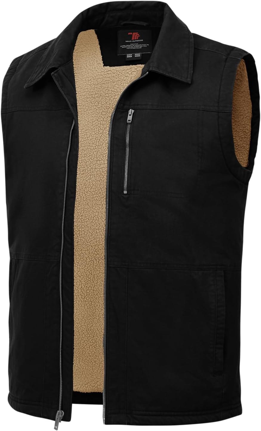 TBMPOY Men's Winter Vest - Warm Sherpa Fleece Full Zip Jacket