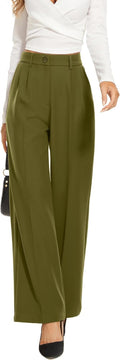 Wide Leg Pants High Elastic Waisted Back - Versatile Work Trousers