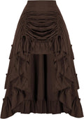 Scarlet Darkness Women's 2025 High-Low Gothic Steampunk Bustle Skirt