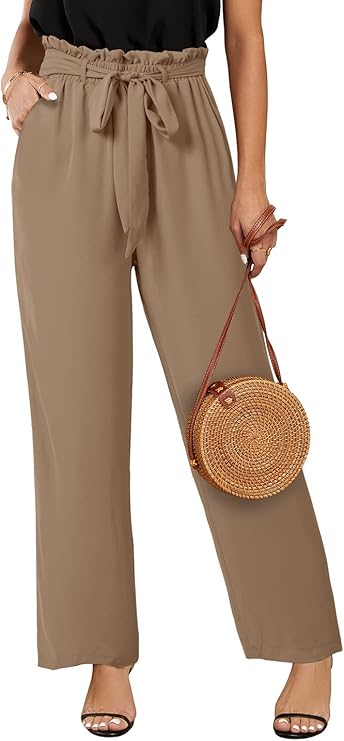 SySea Womens High Waisted Leopard Print Palazzo Pants with Pockets