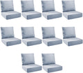 Outdoor Cushion Set 24x24x6 in Baby Blue - 10-Pack Patio Cushions